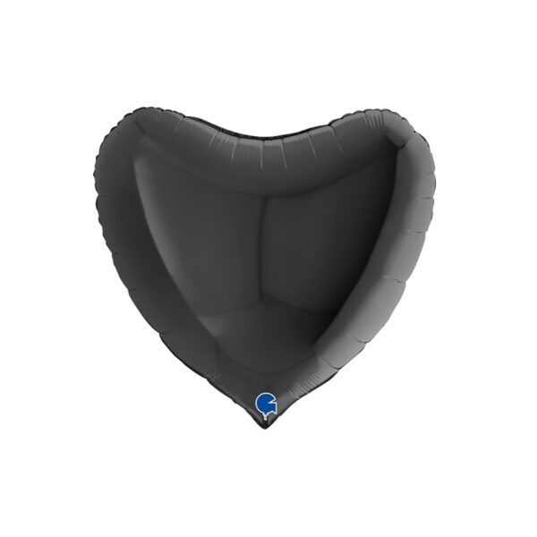 Сердце фольгированное (цвет: чёрный), 102 см