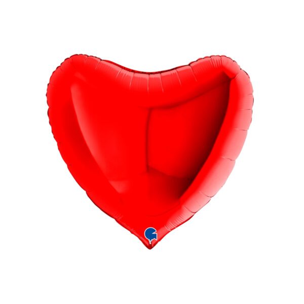 Сердце фольгированное (цвет: красный металлик), 102 см