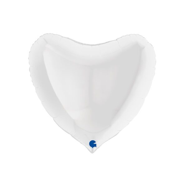 Сердце фольгированное (цвет: белый), 102 см